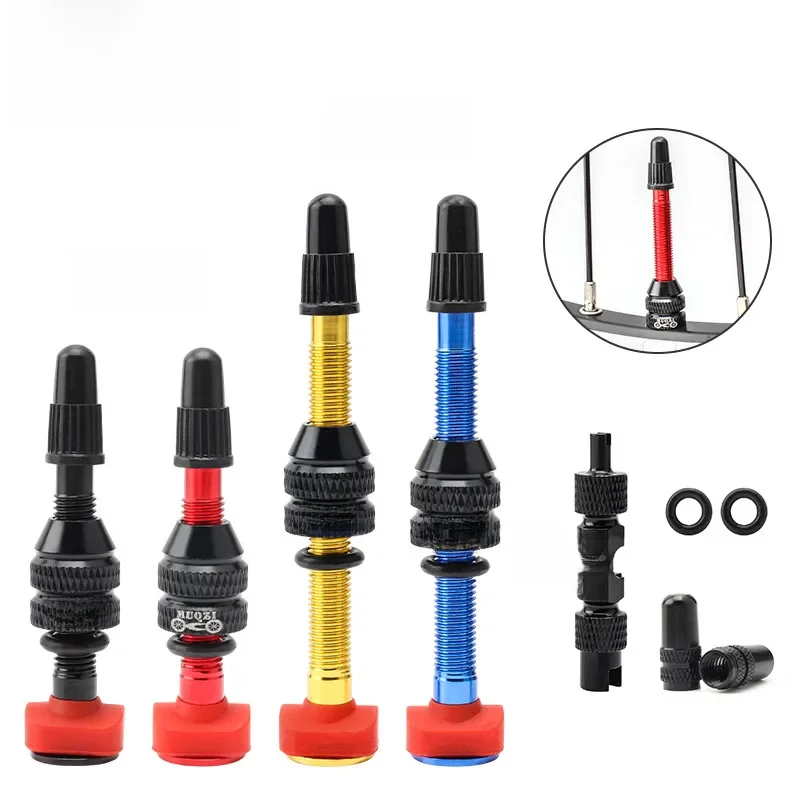 AliExpress MUQZI 2PCS Bike 40mm 60mm Tubeless Tire F/V Presta Valve MTB Road Bicycle Tubeless Rim CNC Alloy Nipple Brass Core Valve Tool