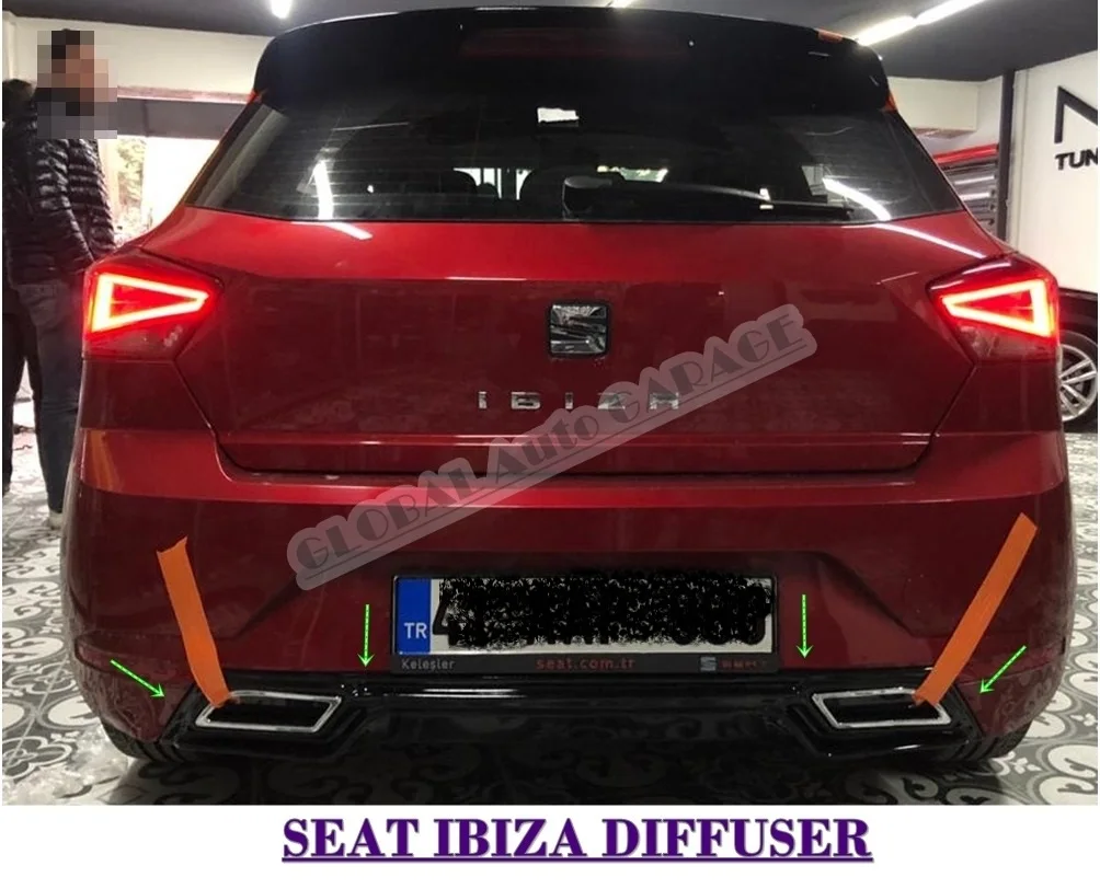 For Seat Ibiza Mk5 2018 2019 2020 2021 Diffuser Rear Bumper Extension Attachment Car Styling Auto Universal Sill Spilitter