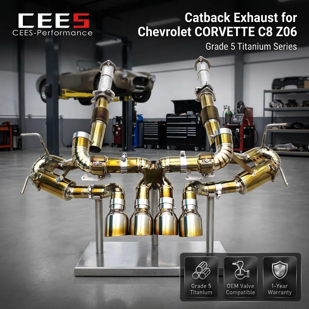 CEES Exhaust System for Chevrolet CORVETTE C8 Z06 2019-2025 Catback Muffler OEM Valve Enhanced Power