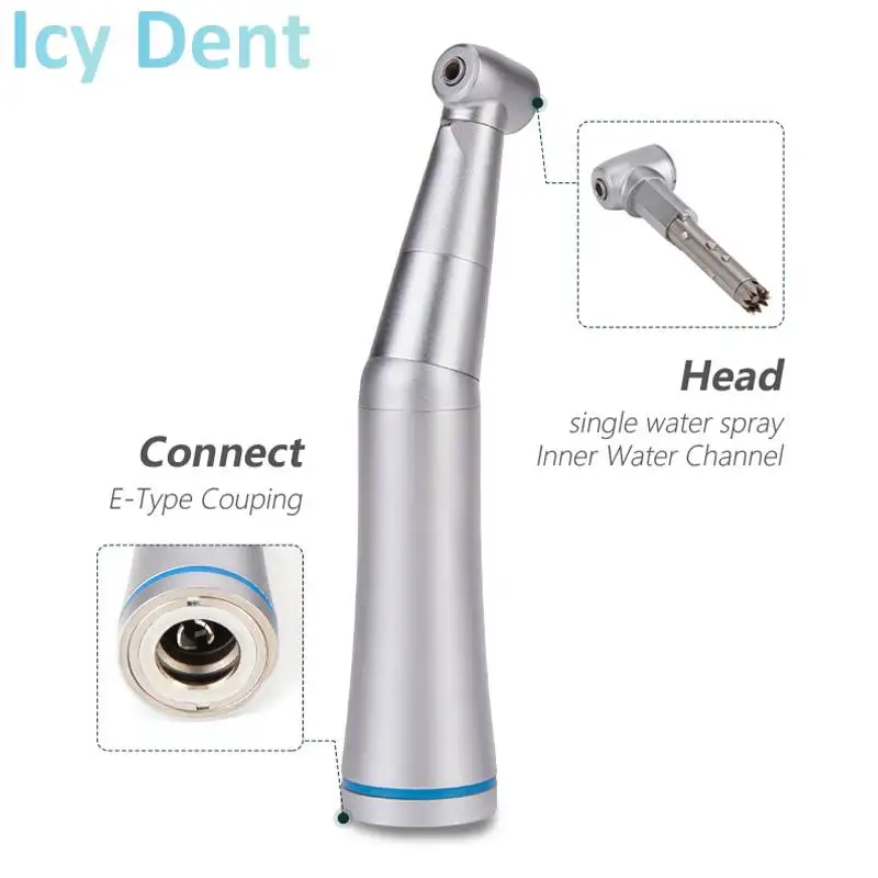 Contra Angle 1:1 Ratio Internal Water Spray Pipe E-type Push Button Low Speed Handpiece