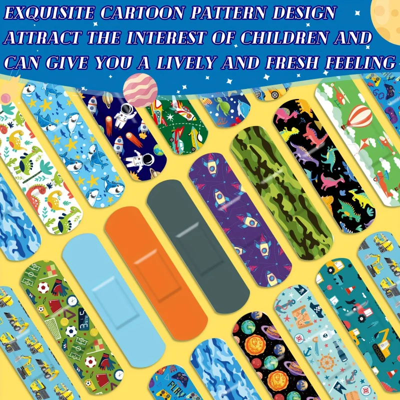 40/80pcs 20 Styles Kids Bandages Bulk Cute Cartoon Flexible Bandages Waterproof Breathable Bandages Strip Protect Cuts And Scrap image 2