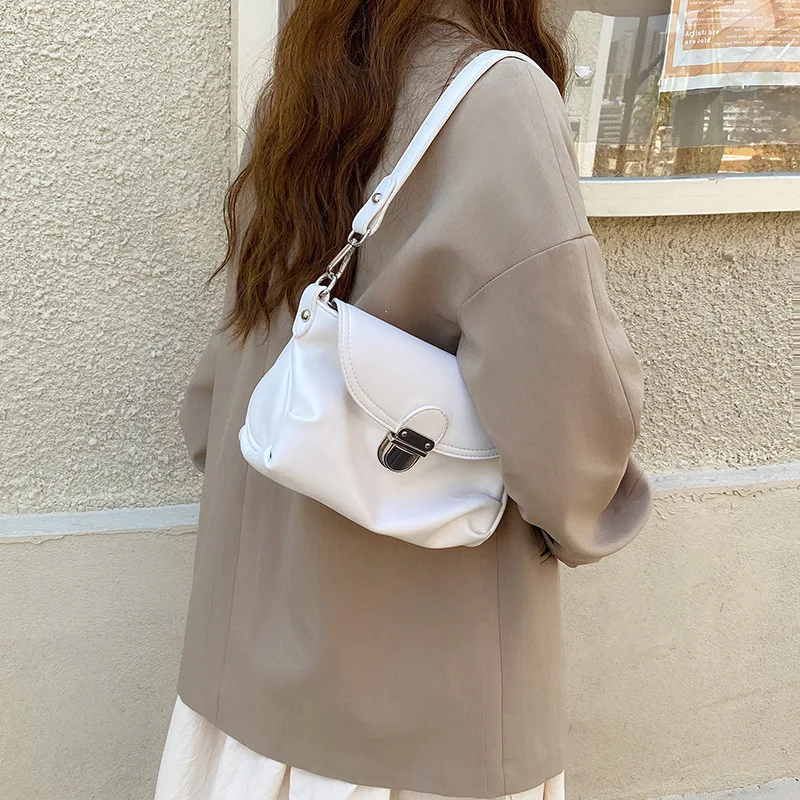 Vintage Bag Women\'s Denim Bag Lock Catch Jean Purse Luxury Denim Shoulder Bag Niche Ladies Medieval Ruffle Fashion Denim Tote