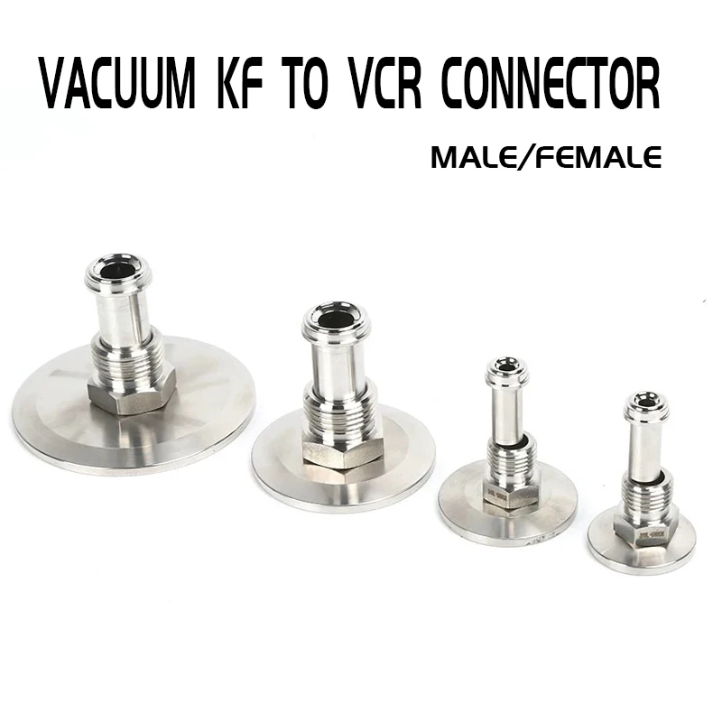 KF Vacuum to VCR Connector 316L Stainless Steel VCR Male and Female
