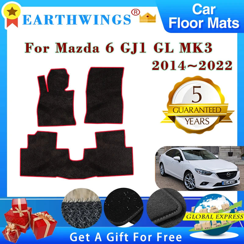 Car Floor Mats For Mazda 6 GJ1 GL MK3 2014~2022 2021 Mazda6 Sedan and Wagon Rugs Footpads Carpet Panel Pad Foot Pads Accessories