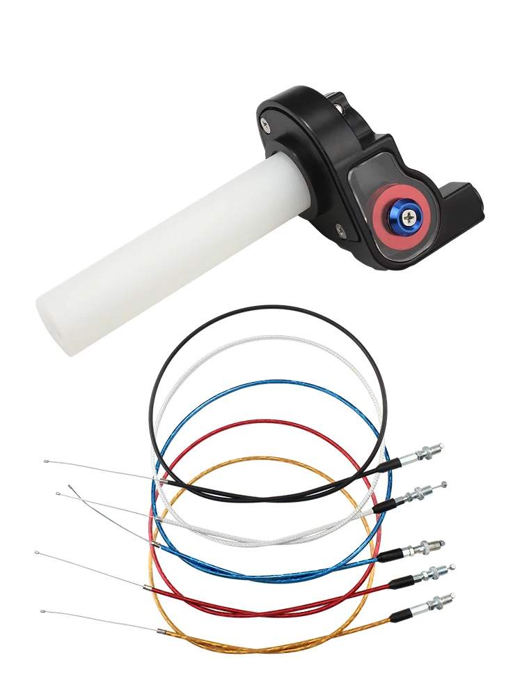 AliExpress PowerMotor Motorcycle Grips Throttle Handle Turn Settle 1200mm Cable Plastic Aluminum for Honda Kawasaki Suzuki Dirt Bike Motocross Parts