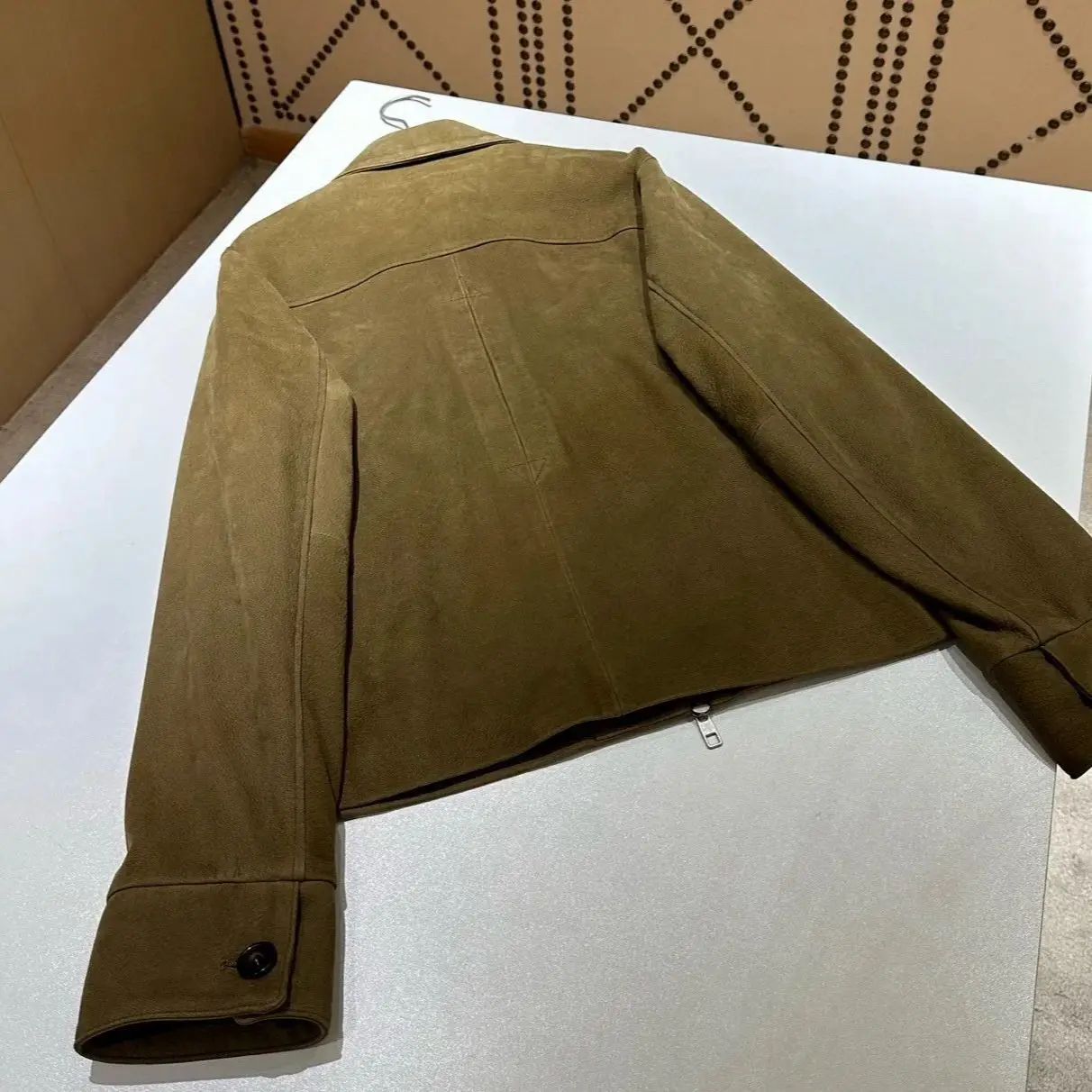 Outono casual feminino com zíper jaqueta de couro genuíno