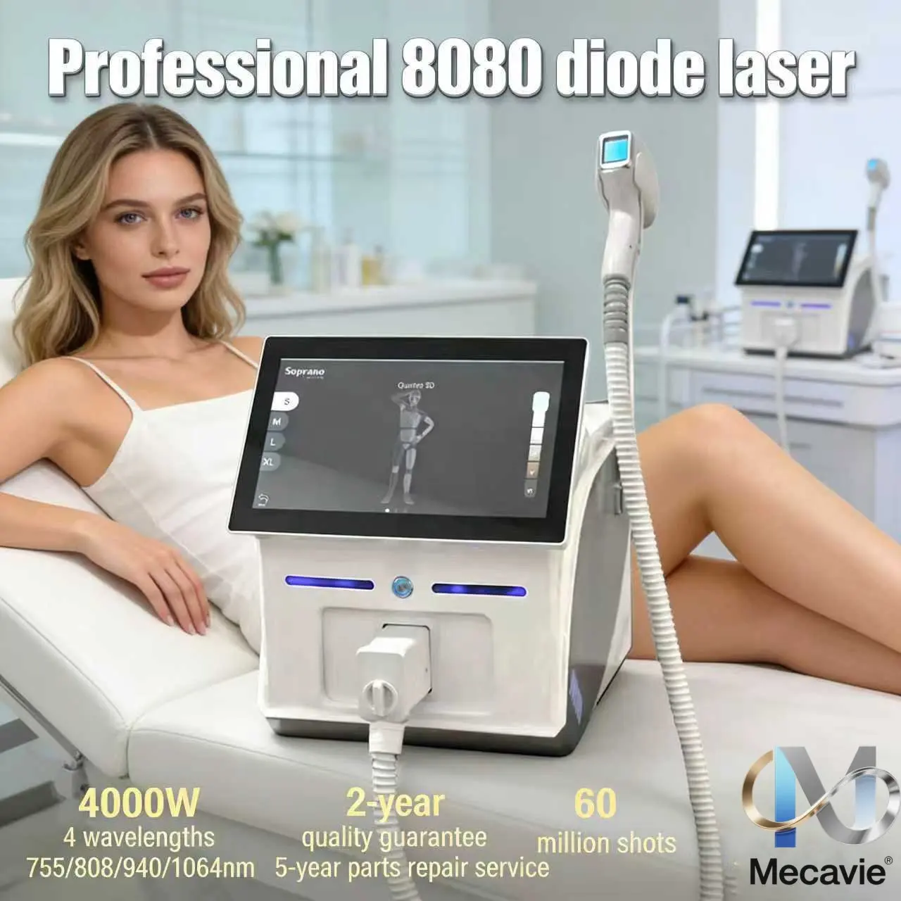

Painless Diode Laser Hair Remover: 755-1064nm, 600-1600W, 60M Shots, CE, All Skin Types I-VI