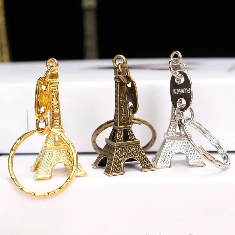 Mini tour Eiffel porte-clés voiture moto porte-clés en métal modèle créatif porte-clés sac pendentif cadeau de noël décor à la maison