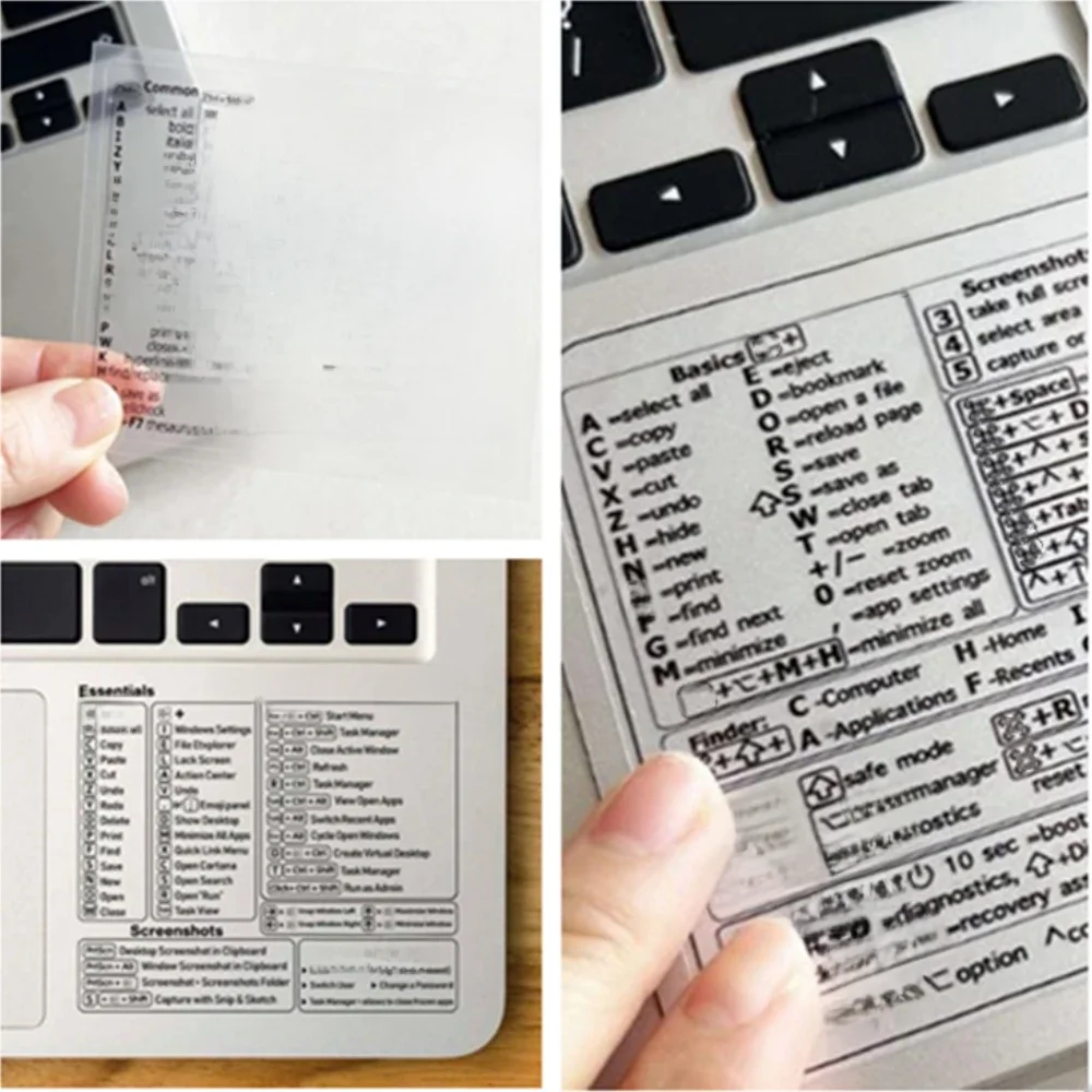 Autocollants de raccourci pour clavier, étiquette de protection pour ordinateur portable, mot Excel, Windows discreOS, lettre graphique, 1 pièce, 3 pièces