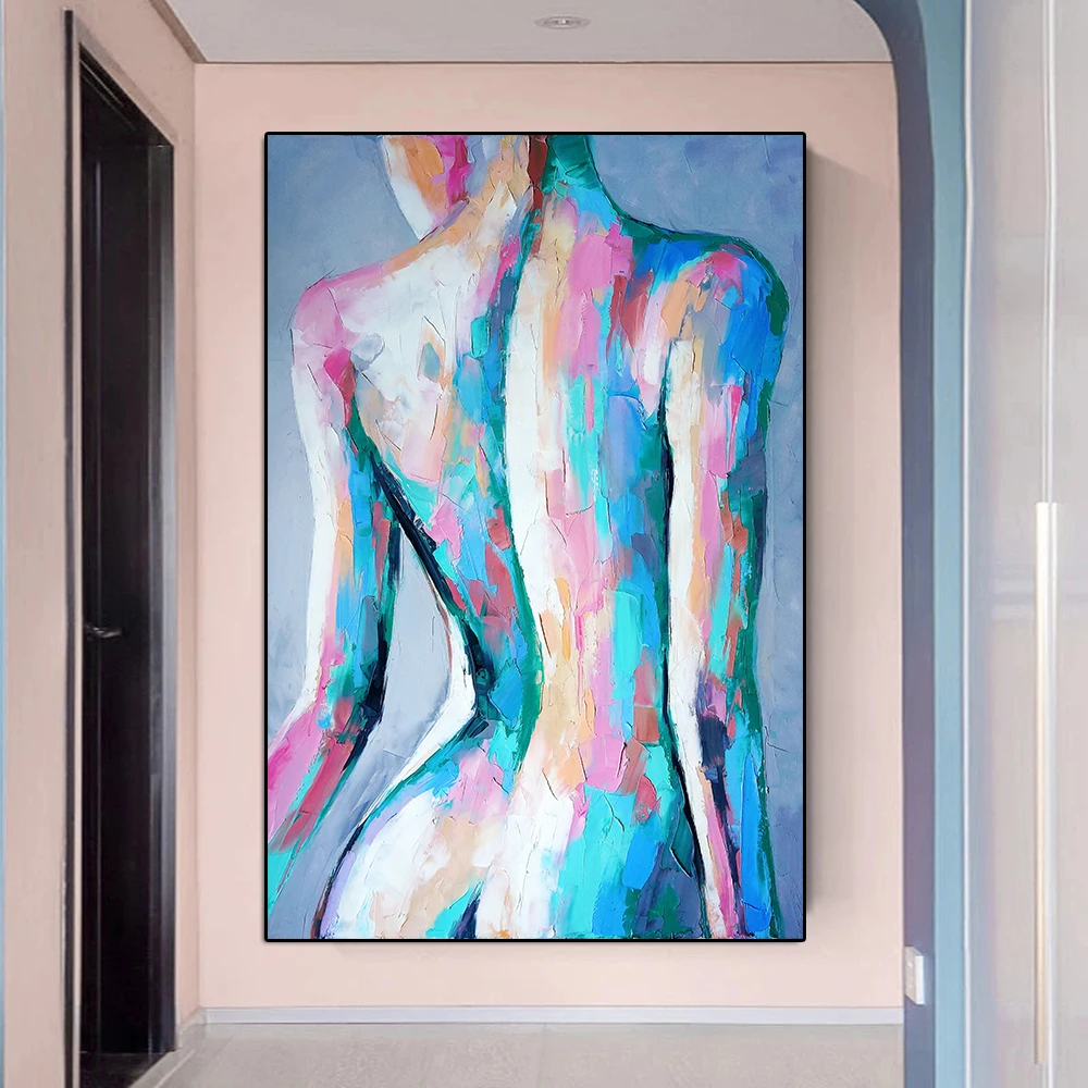 

Modern Sexy Girl Nude Graffiti Canvas Painting Abstract Women Body Poster And Print Colorful Wall Art Mural Living Room Decor