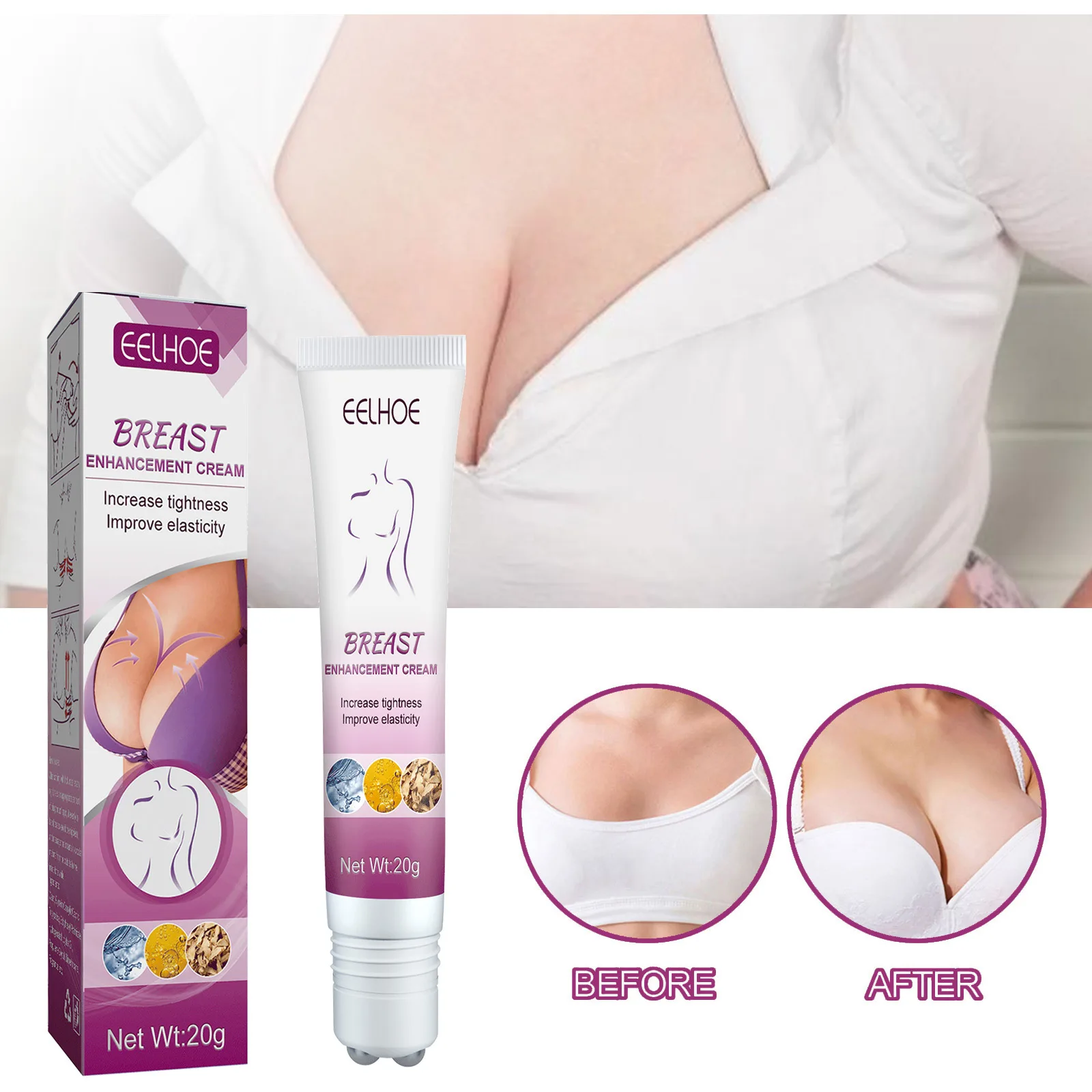 Breast Growth Roll On Anti Sagging Improve Flat Chest Lift Firm Enhance Boobs Plump Up Skin Moisturizing Bust Augmentation Cream