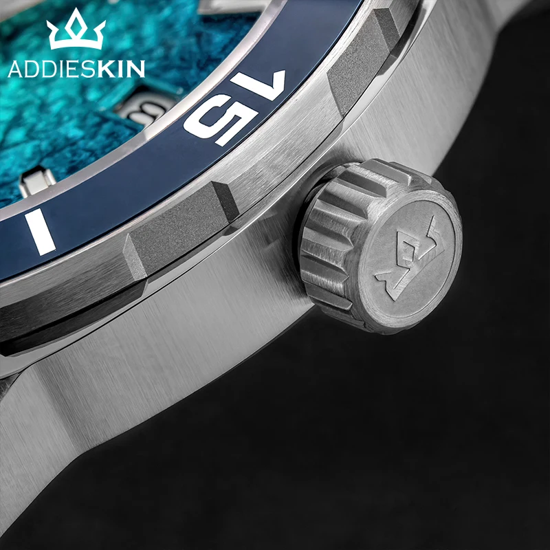 ADDIESKIN K005 Blue 3D Gradient Dial Automatic Diver Watch 40mm Ceramic Bezel 200m Waterproof Miyota 9015 BGW9 Lume Men's Sports