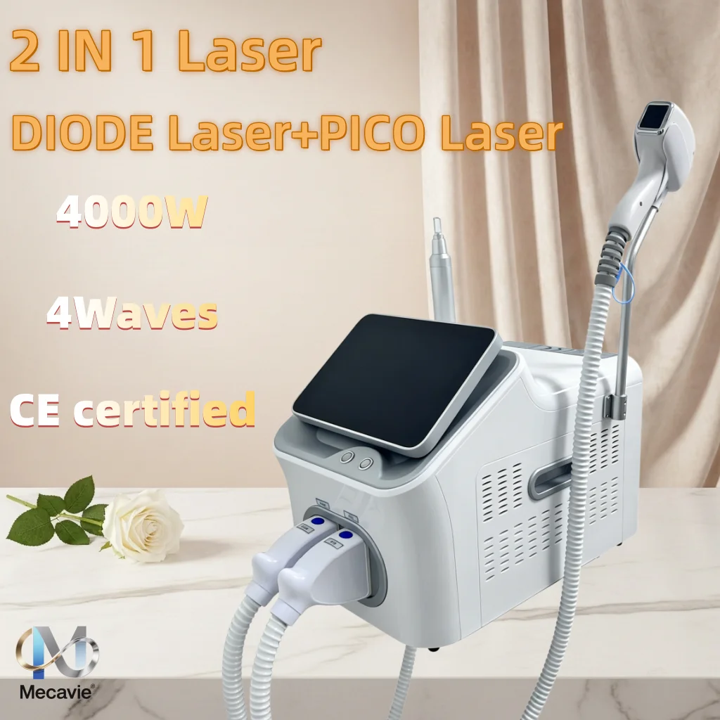 

2 IN 1 Soprano 2026 Diode Lase Hair Removal and Pico Laser Tattoo Removal 4000W 755nm 808nm 940nm 1064nm Ice Professional Device