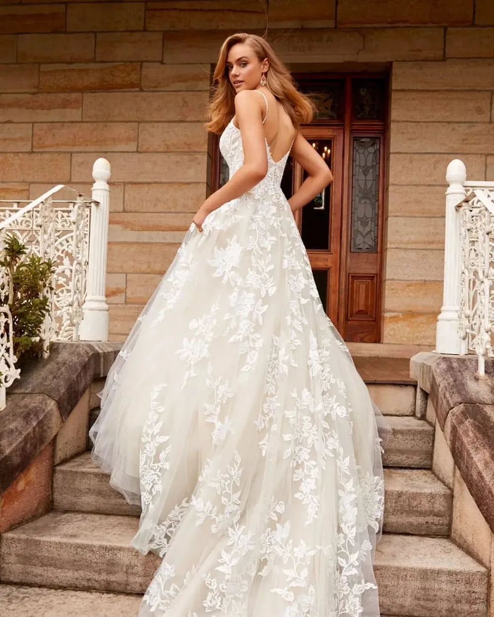 Sodigne Luxus Brautkleid Spitze Applikationen Spaghetti träger Tüll Brautkleid für Frauen Boho Hochzeit tragen Robe de Mariée