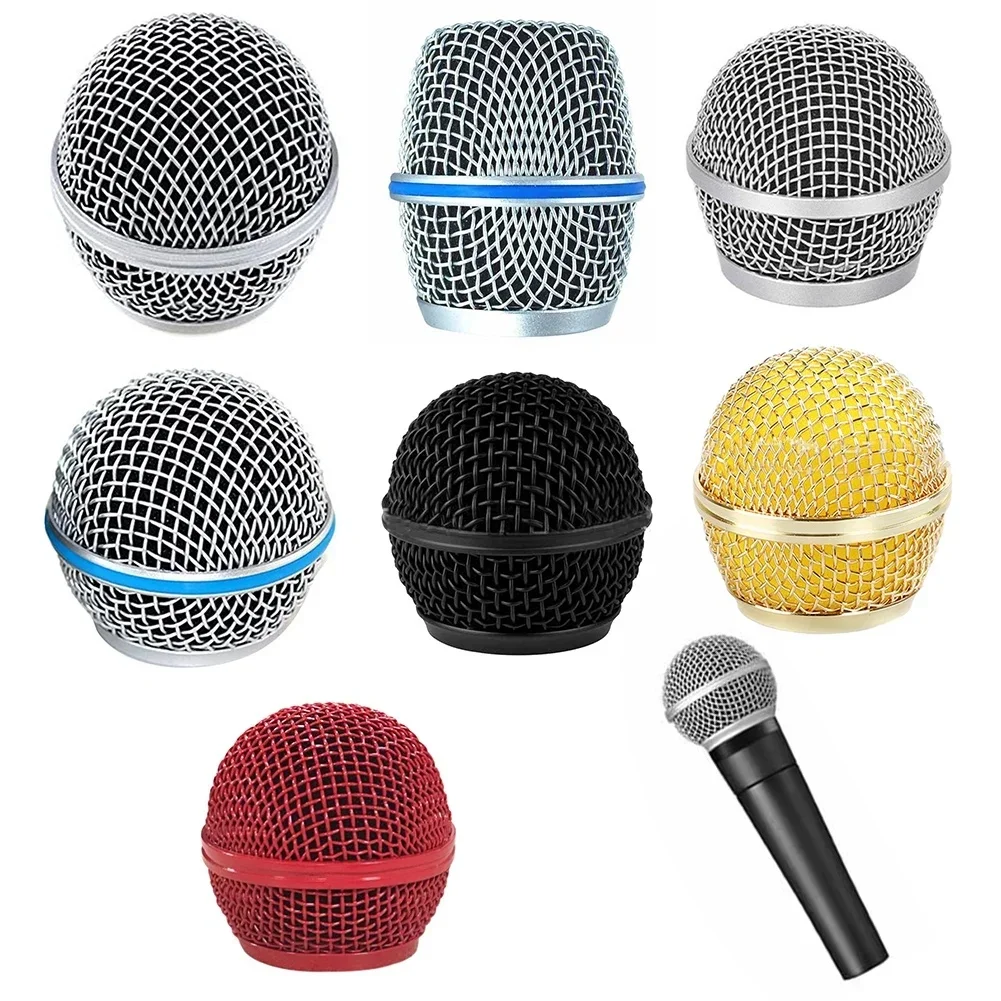 BAJEAL Tête de gril de Microphone de haute qualité, Grille de remplacement en acier, boule de tête en maille pour 58 micro, convient pour Shure Beta 3