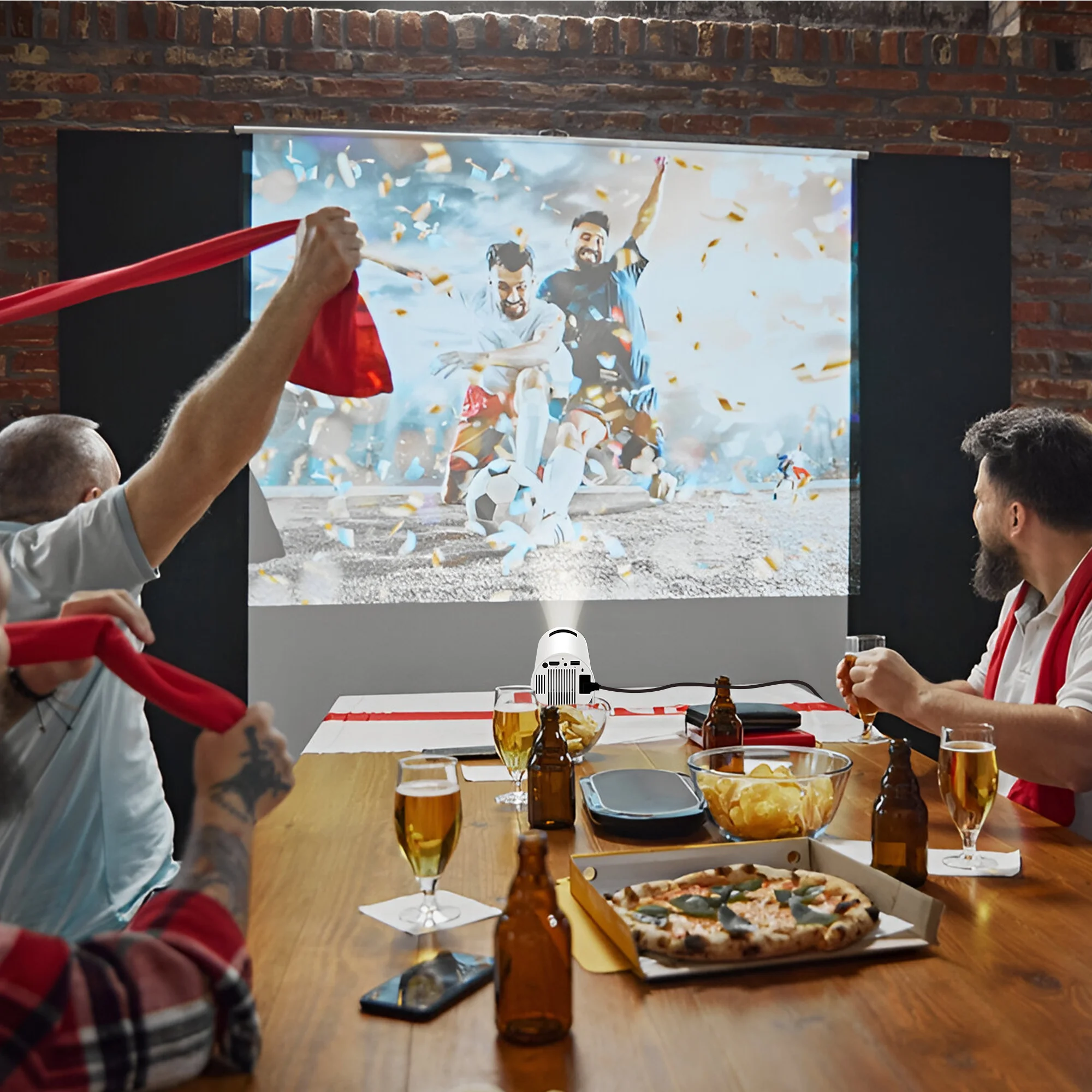 Upgraded Projector with WiFI 6 and Bluetooth Mini Portable Smart Video Theater 4K HD 1080P Suitable for Outdoor Home Android