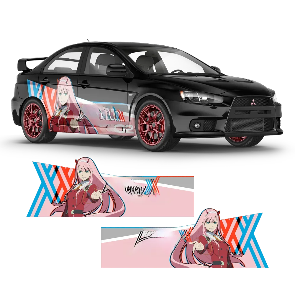 Anime Girly styl Anime graficzne naklejki samochodowe naklejki kaptur naklejki na samochód nadaje się do każdego na boczne drzwi samochodu naklejki na karoserię — 2