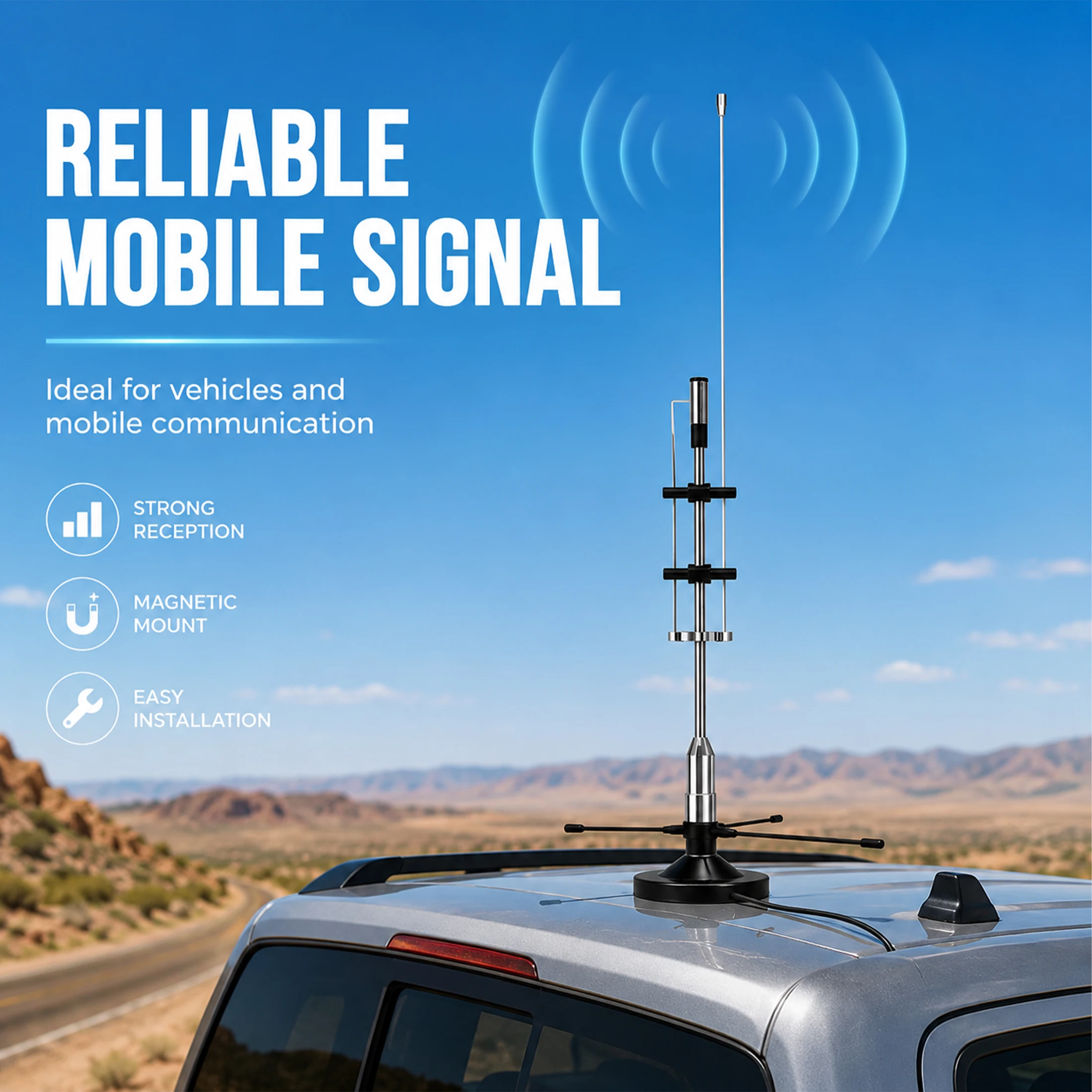 2m 70cm GMRS Antenna Outdoor Indoor Desktop Police Scanner Antenna VHF UHF FM CB GMRS ADSB for SDR Air FM 25-3000Mhz Coverage view 6