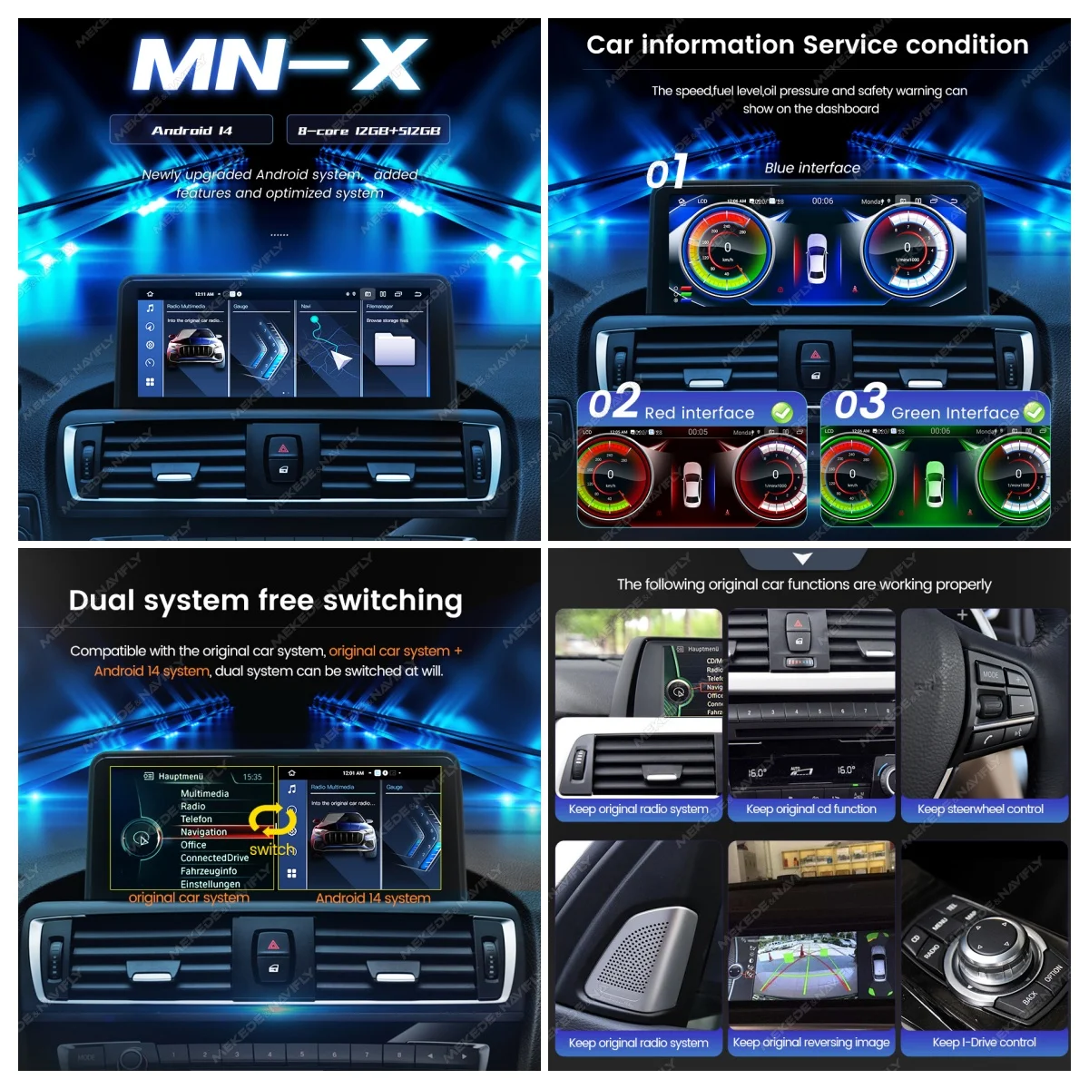 MEKEDE GPS Autoradio con pantalla táctil para BMW X5 E70 X6 E71 2006-2013 CIC CCC, sistema de navegación multimedia para coche, Android Auto, Carplay inalámbrico, Monitor de visualización, unidad principal de 10,25 pulgadas 4