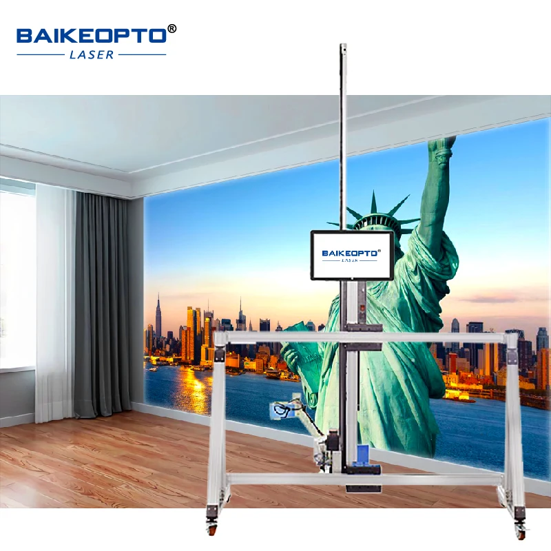 BK-UV32T GW32T AI Printer UV CMYKW 3D 2 In One Wall And Floor Vertical Printing Machine Direct Paint On Glass Metal Walls