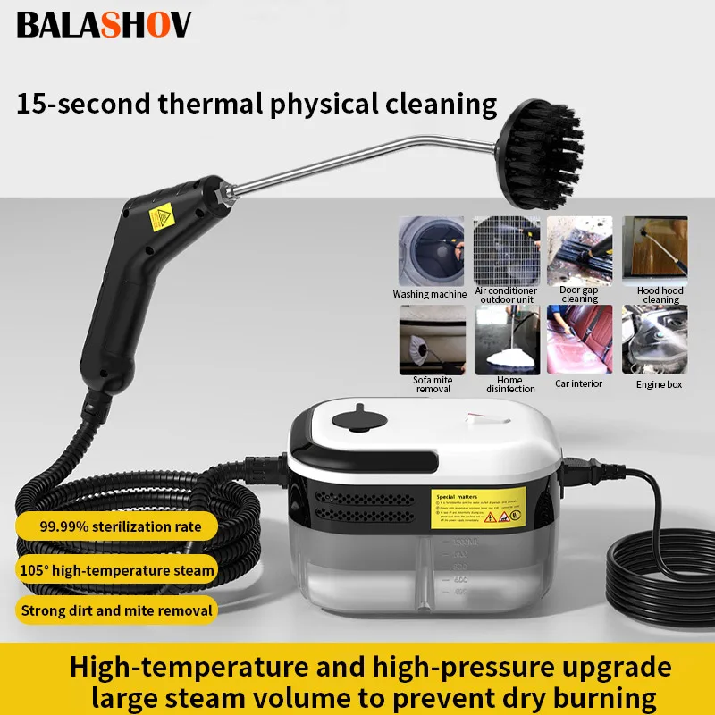 220 V-os nagynyomású gőztisztító magas hőmérsékletű mosógép otthoni légkondicionálóhoz, konyhai motorháztetőhöz, autó padlótisztításhoz