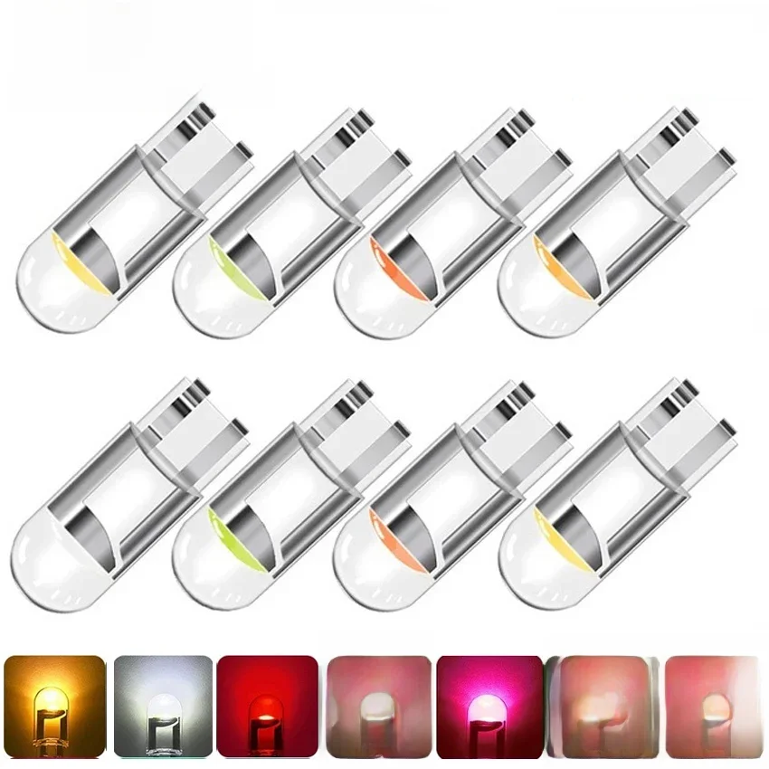 Voiture LED T10 W5W Canbus verre COB 6000k lecture dôme lampe marqueur cale plaque d'immatriculation ampoule 168 194 192 DC 12V blanc bleu rouge