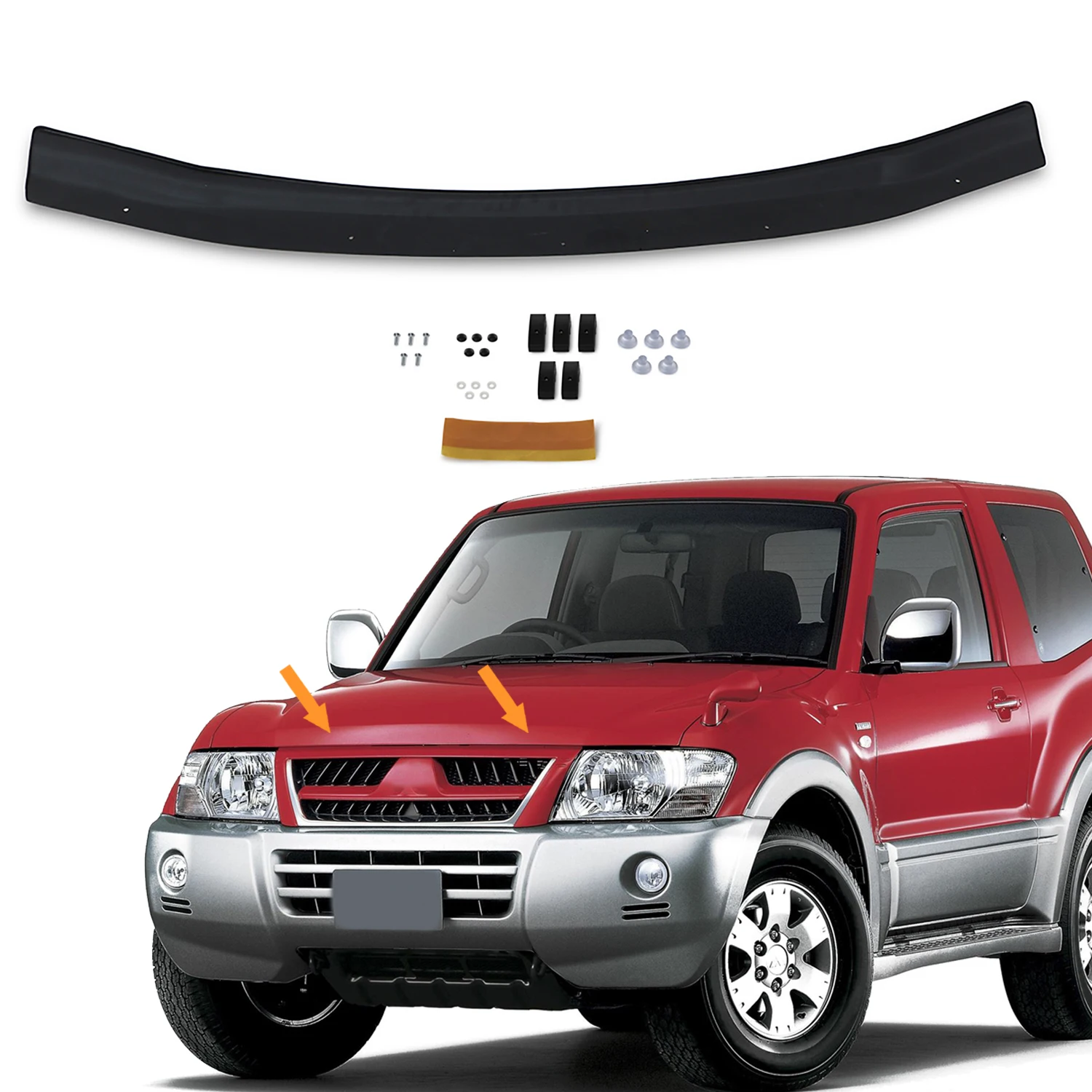 Hood Deflector Guard for Mitsubishi Pajero (1999-2006) Bug Shield Bonnet Protector / 4 mm thickness and ultra-durable material