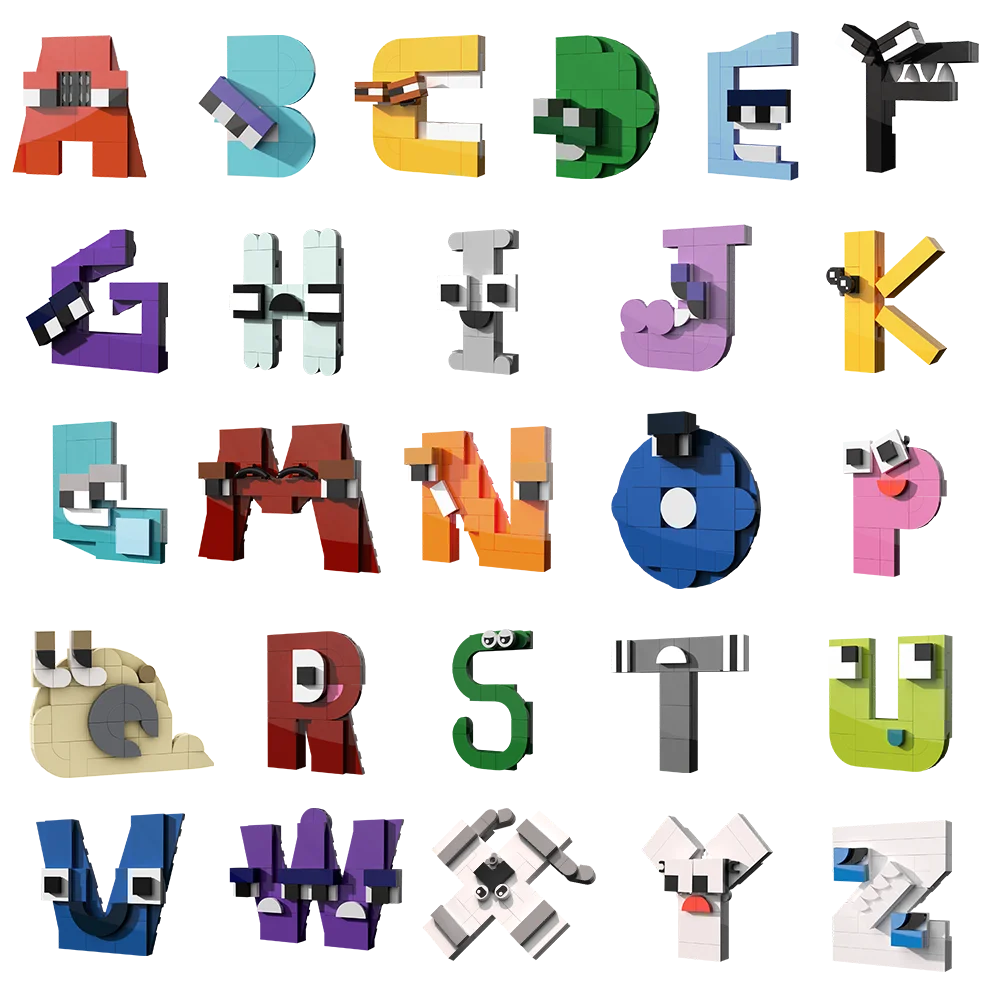 MOC 26 Style English Alphabet Building Blocks Set Letters (A-Z) Lore Learning Education Bricks Toys For Children Birthday Gifts