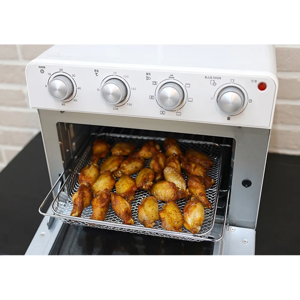 Kitchen Art Air Fryer Oven Toaster Multipurpose 23L Dual Heating Retro Automatic Power Drive Dual Plate Transparent Crimson Rotisserie Changdol Grill Kaf-23L