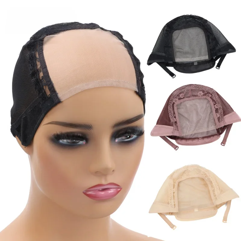 4x4 U Part Lace Wig Cap For Making Wigs Mesh Silk Base Dome Cap Swiss Lace Weave Cap Hairnet Ventilated Wig Cap S M L Size — zdjęcie 2