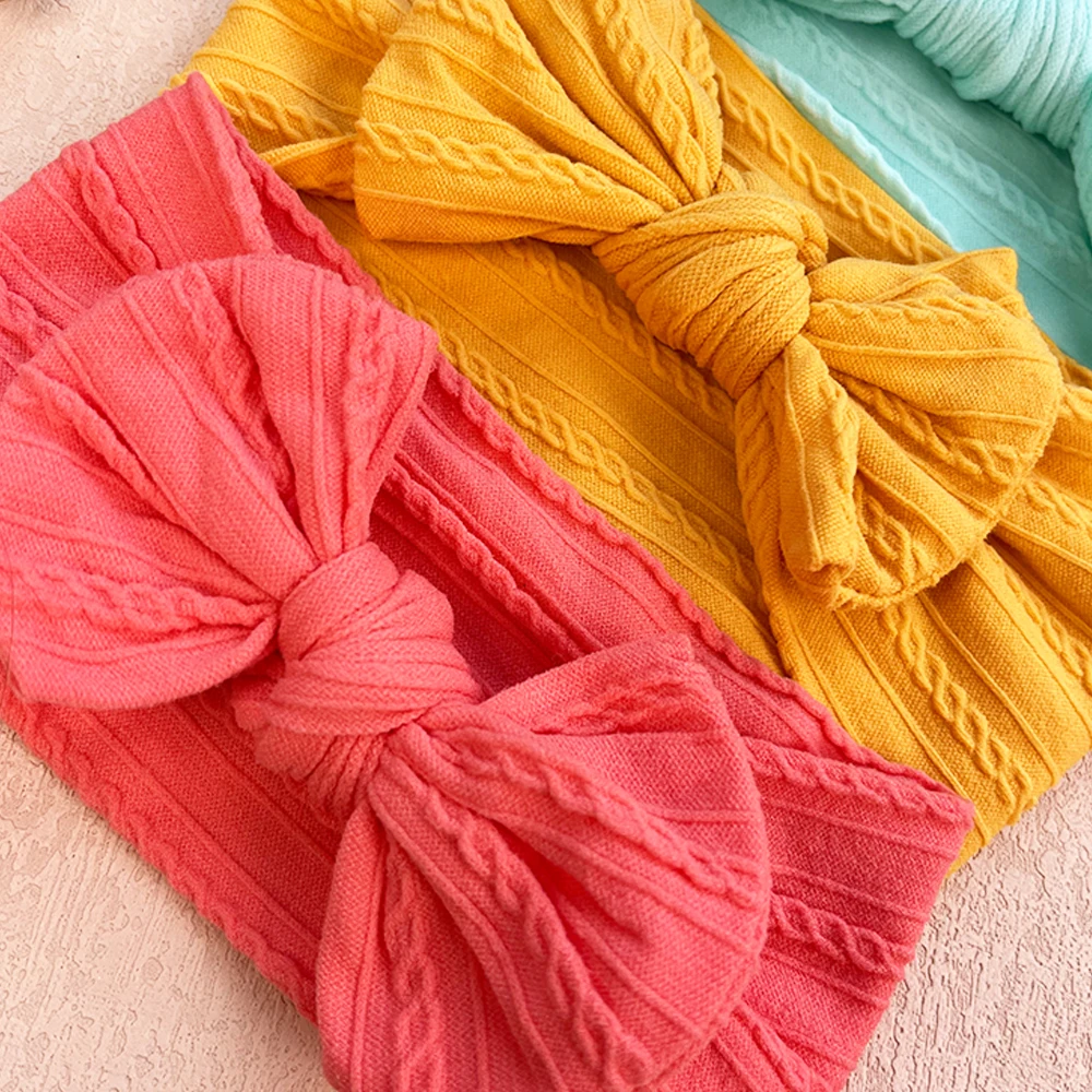 5 stücke Bonbon farbe Baby Kopf bedeckung Baby Stirnbänder Bowknot weiches Nylon Haar Zubehör niedliche Mode bunte Kinder Kopf bedeckung