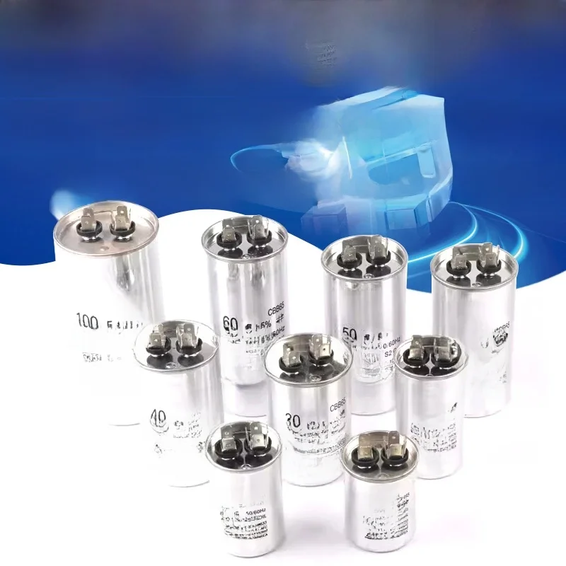 CBB65 Kondensator silnika AC Kondensator rozruchowy sprężarki klimatyzacji 450VAC 5uF 20uF 25uF 30uF 35uF 40uF 45uF 50uF 60uF 70uF 5% — zdjęcie produktu 5