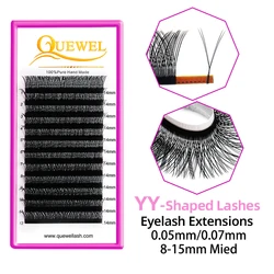 Quewel Y Shape Eyelashes Extensions Double Tip Lashes Eyelash Cilios YY Natural Easily Grafting Y Style Volume Lash Faux Mink