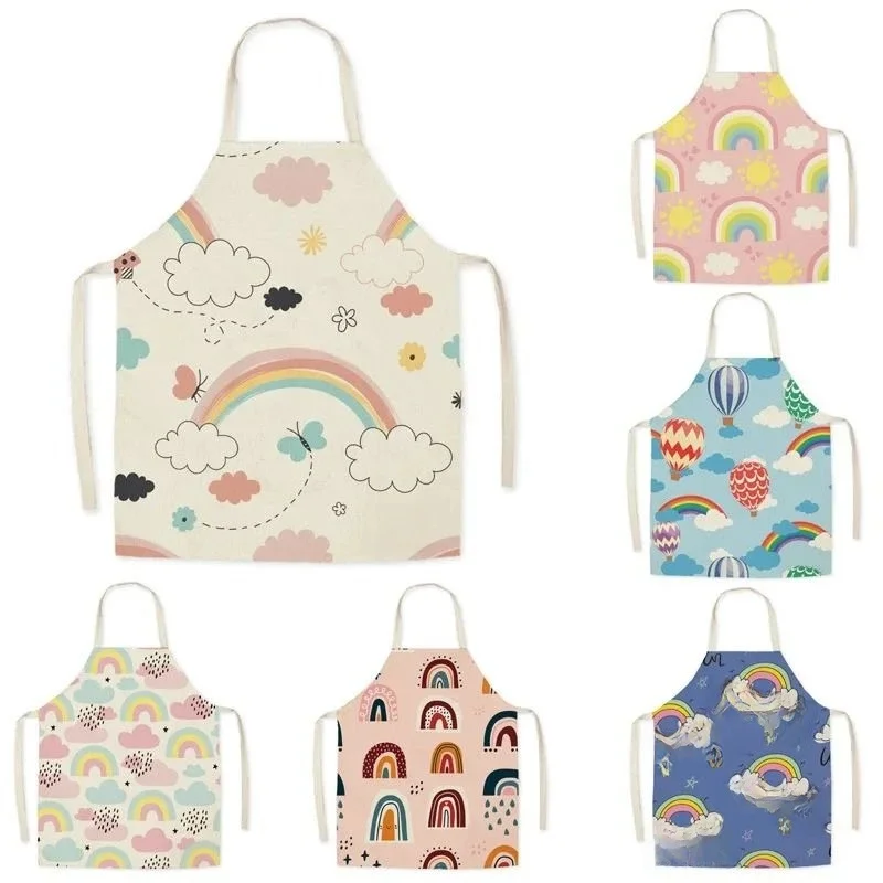 Tablier d'été à motif abstrait de soleil arc-en-ciel, sans manches, pour adultes, cuisine, hommes et femmes, bavoir de taille pour la cuisson à domicile