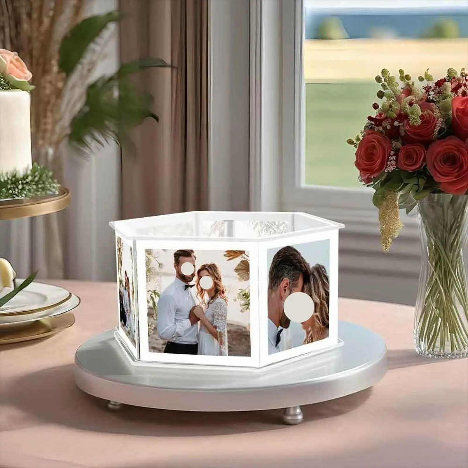 كعكة عرض موقف سداسية لتقوم بها بنفسك إطار صور كعكة عرض موقف حفل زفاف عيد ميلاد الاكريليك آلة طبقات الكعكة كعكة الجدول #1