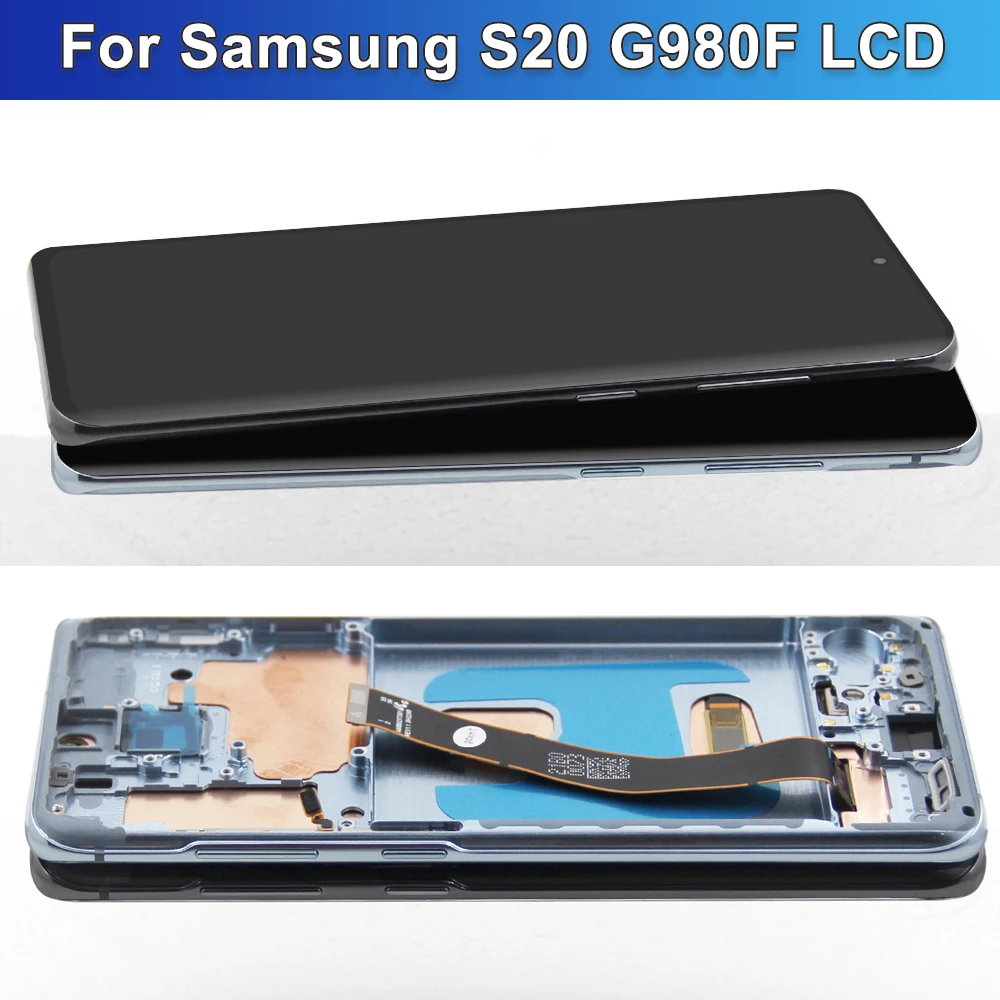 Super AMOLED Screen for Samsung Galaxy S20 G980 G980F, for Samsung Galaxy S20+ S20 Plus G985 Lcd Display Digital Touch Screen