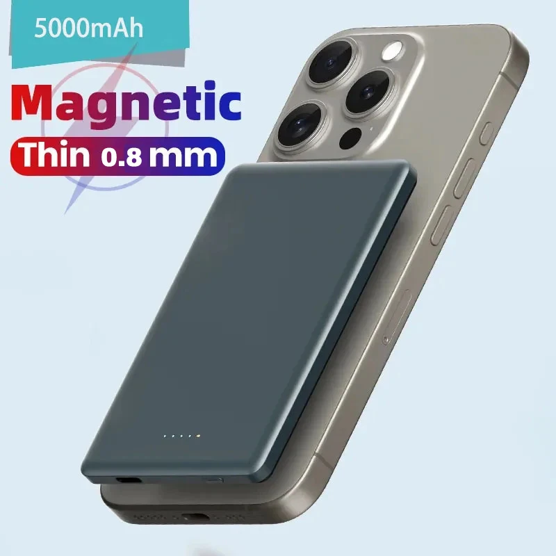 

Thin Wireless Magnetic Wireless Power Bank 5000mAh PD fast charging mini Magsafe Compatible with iPhone 12/13/14/15/16 Series