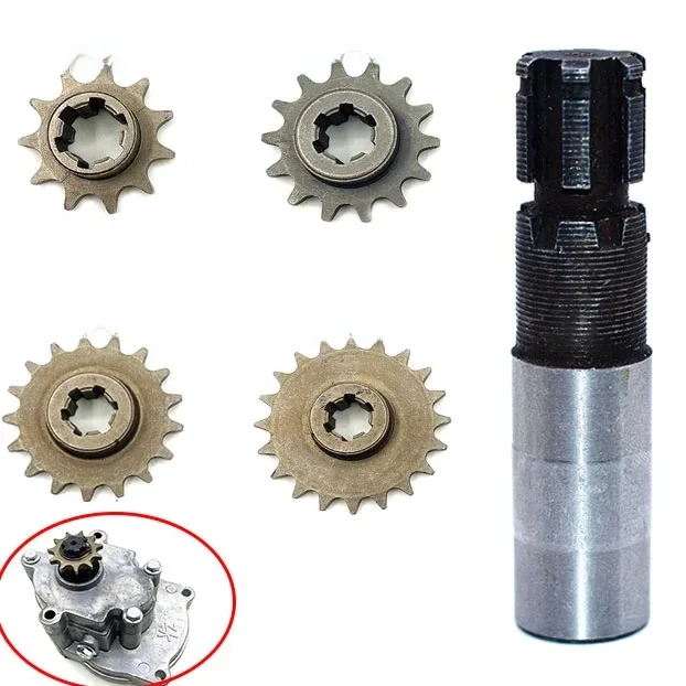 T8F bęben sprzęgła skrzyni biegów zębatka osi pasuje do 33cc 43cc 49cc silnik 11 14 17 20 przekładnia zębata pudełko na skuter minirower — zdjęcie 2
