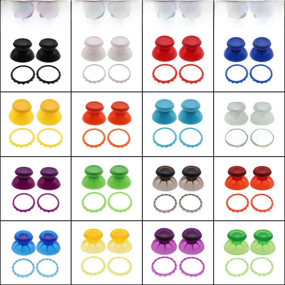 TingDong pour Sony Dualsense 5 PS5 contrôleur 3D capuchon champignon analogique couvercle de Joystick avec anneaux d'accent en plastique