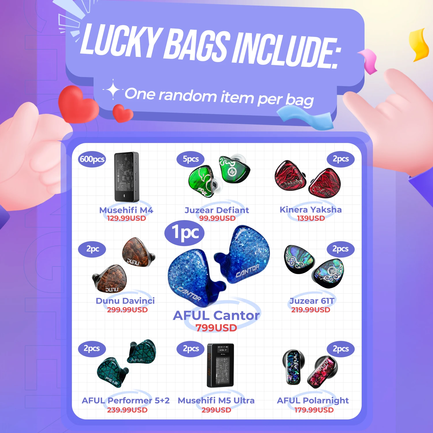HiFiGo SUMMER SALE LUCKY BAGS DEAL! Grab 40% Off Surprise DACs & IEMs Treasures – Limited Stock, First Come First Serve!