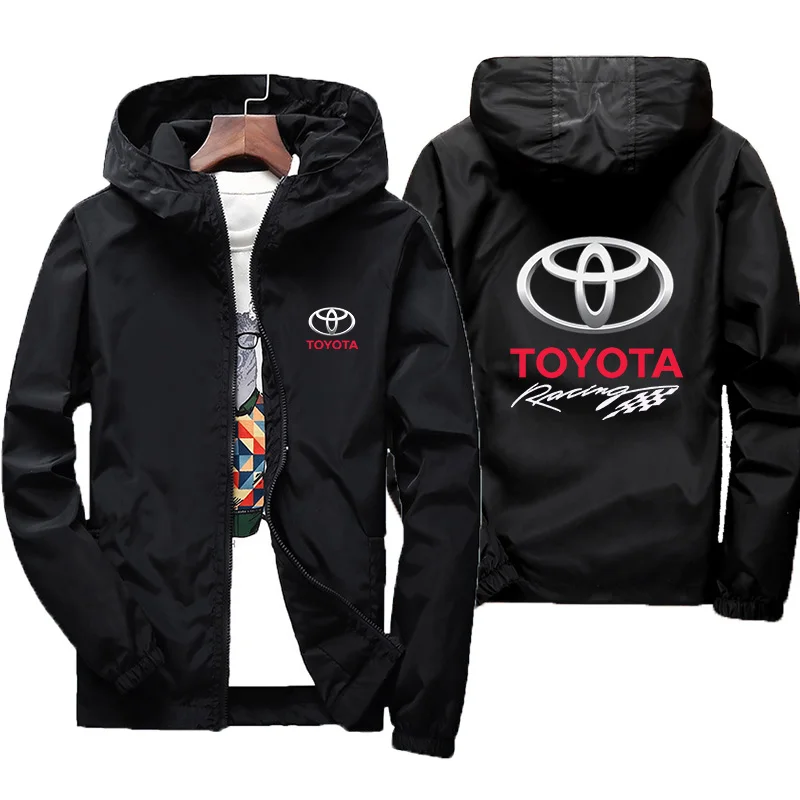 Jaqueta Corta-Vento com Capuz Toyota Racing 2026 para Motociclismo e Atividades ao Ar Livre Unissex com Zíper