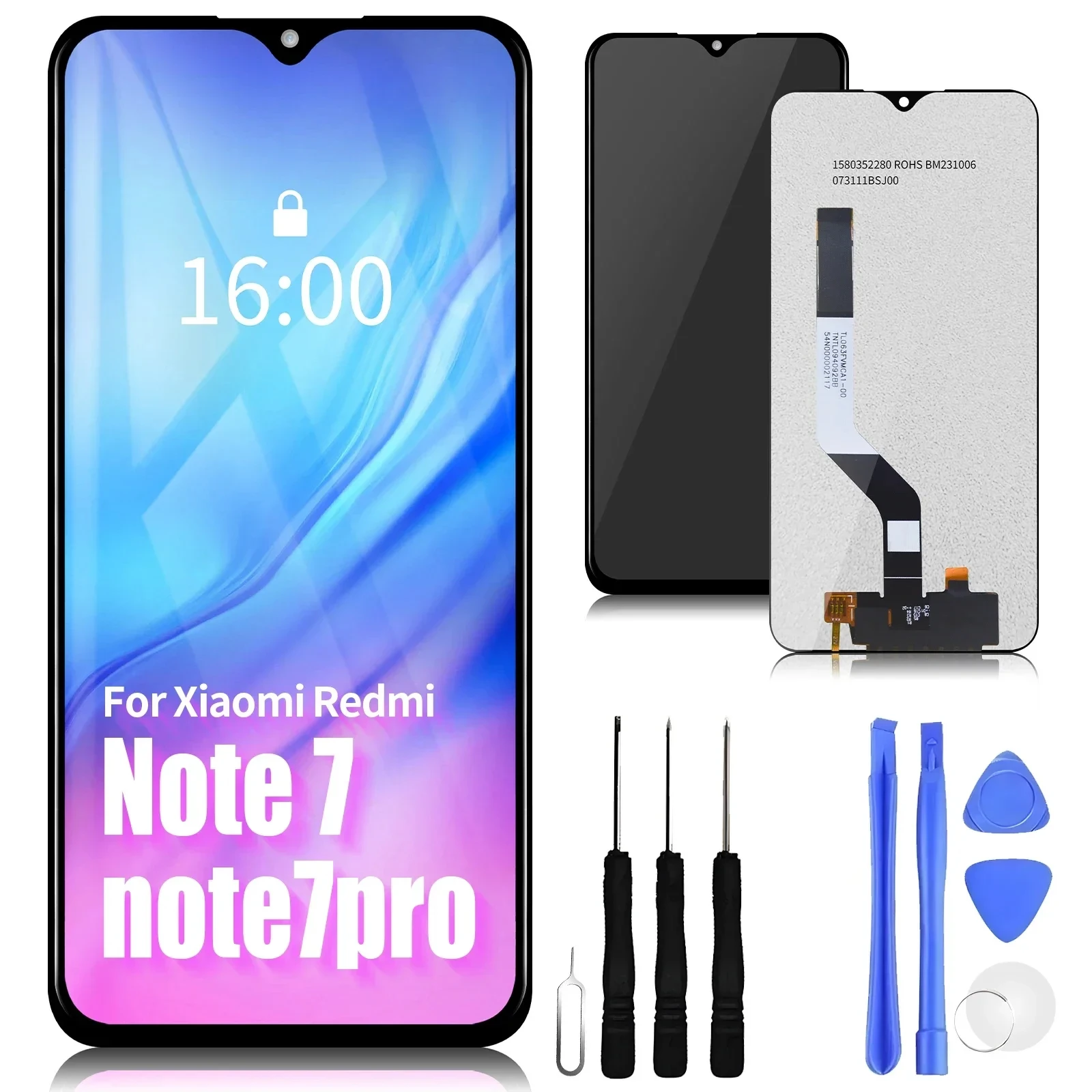 

6.3''for Xiaomi Redmi Note 7 LCD Display Screen Touch Digitizer Assembly Redmi Note7 LCD Note 7 Pro M1901F7G Display Replacement