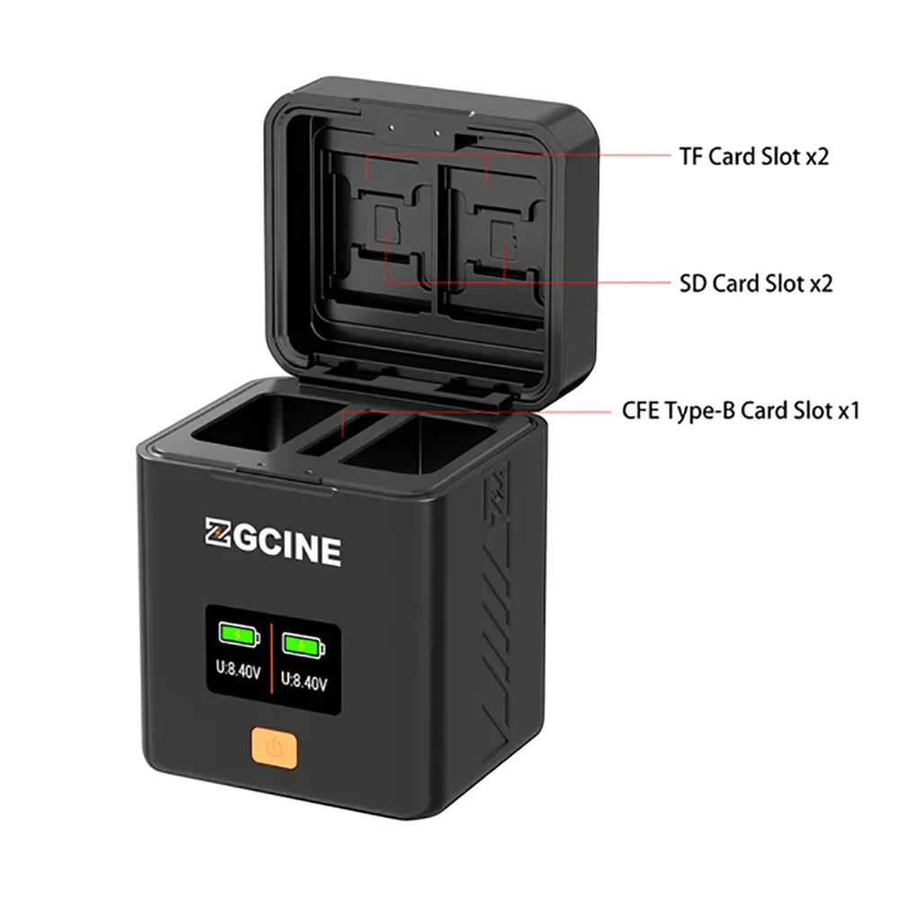 ZGCINE FZ100 NP-FW50 BLK22 Battery Charging Case PD Fast Dual Charger Charging Box for Panasonic SONY Canon LPE6 Fujifilm Nikon - Image 3