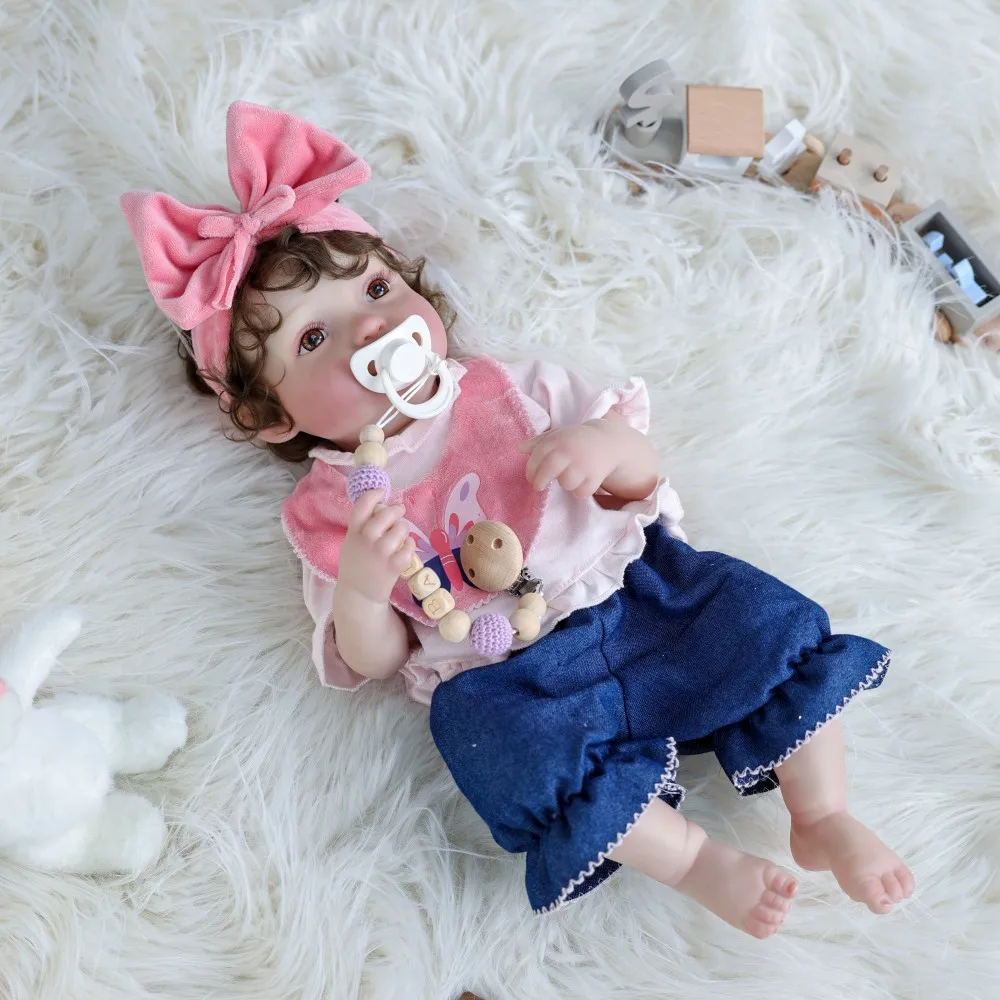 Cloveray 20 cali Oryginalna Nowa Realistyczna Lalka Reborn Całe Ciało z Winylu Super Słodka Wysokiej Jakości Ręcznie Robiona Zabawka Prezent dla Dziecka