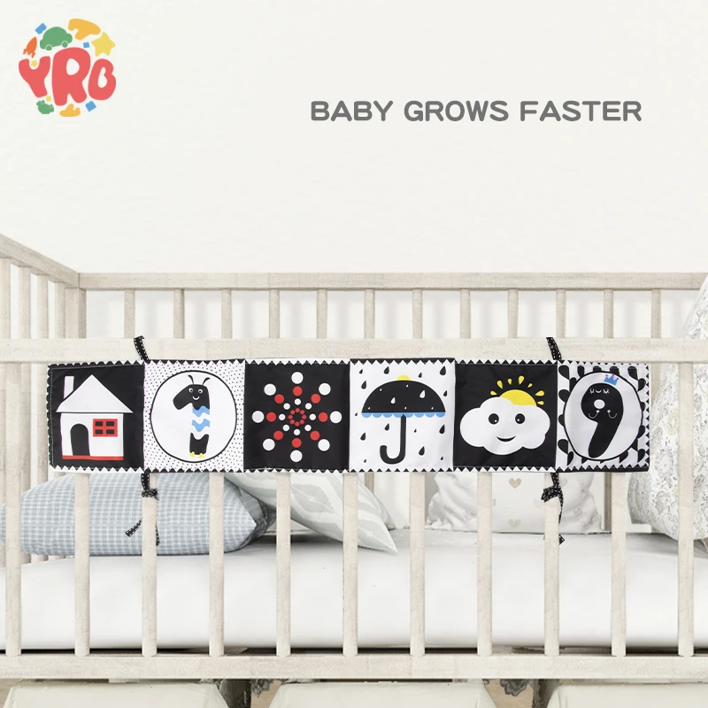 Black and White High Contrast Toys Soft Book for Baby Educational Toys Activity Bed Cloth Book Crib Toys for Newborn 0 12 Months