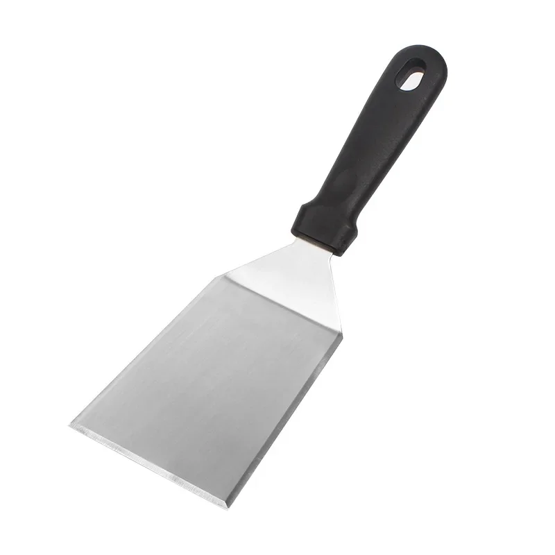 Spatule de gril à manche en bois, pelle à Pizza à tête carrée, tourneur de crêpes et de bœuf, grattoir, ustensiles de barbecue, spatule à Steak, Burger avec lame