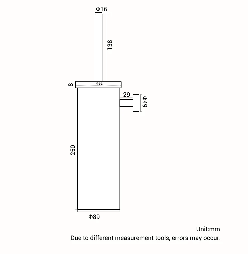 Imagem -05 - Black Toilet Brush Holder in Wall For Bathroom Grupo 304 Material de Aço Inoxidável no Dead Modern Estilo