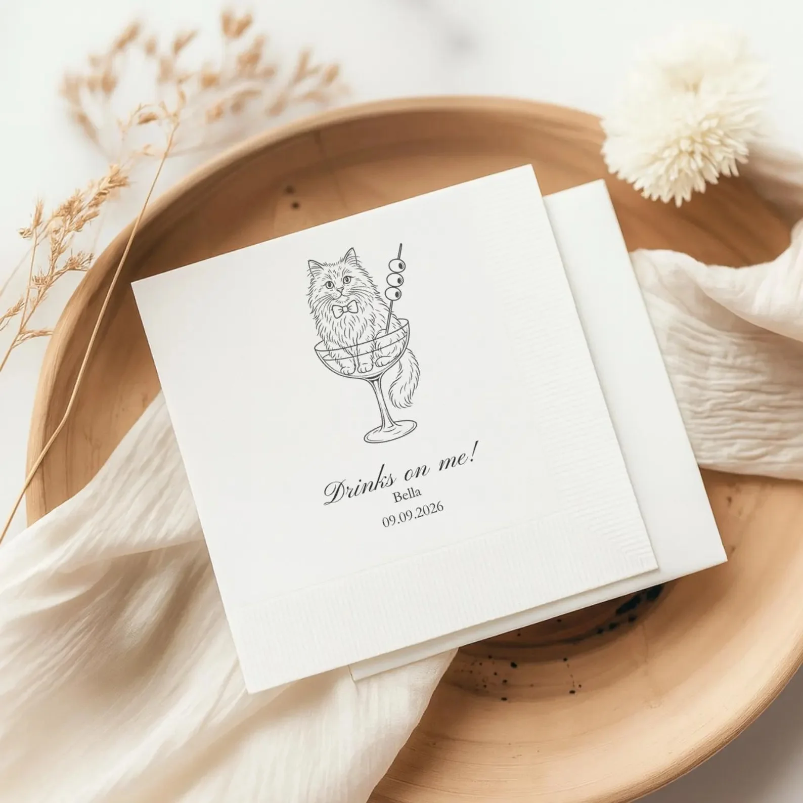 

50 шт. персонализированных салфеток с фотографией питомца, индивидуальные салфетки для коктейлей с кошками или собаками, свадебные салфетки с индивидуальным дизайном для питомцев