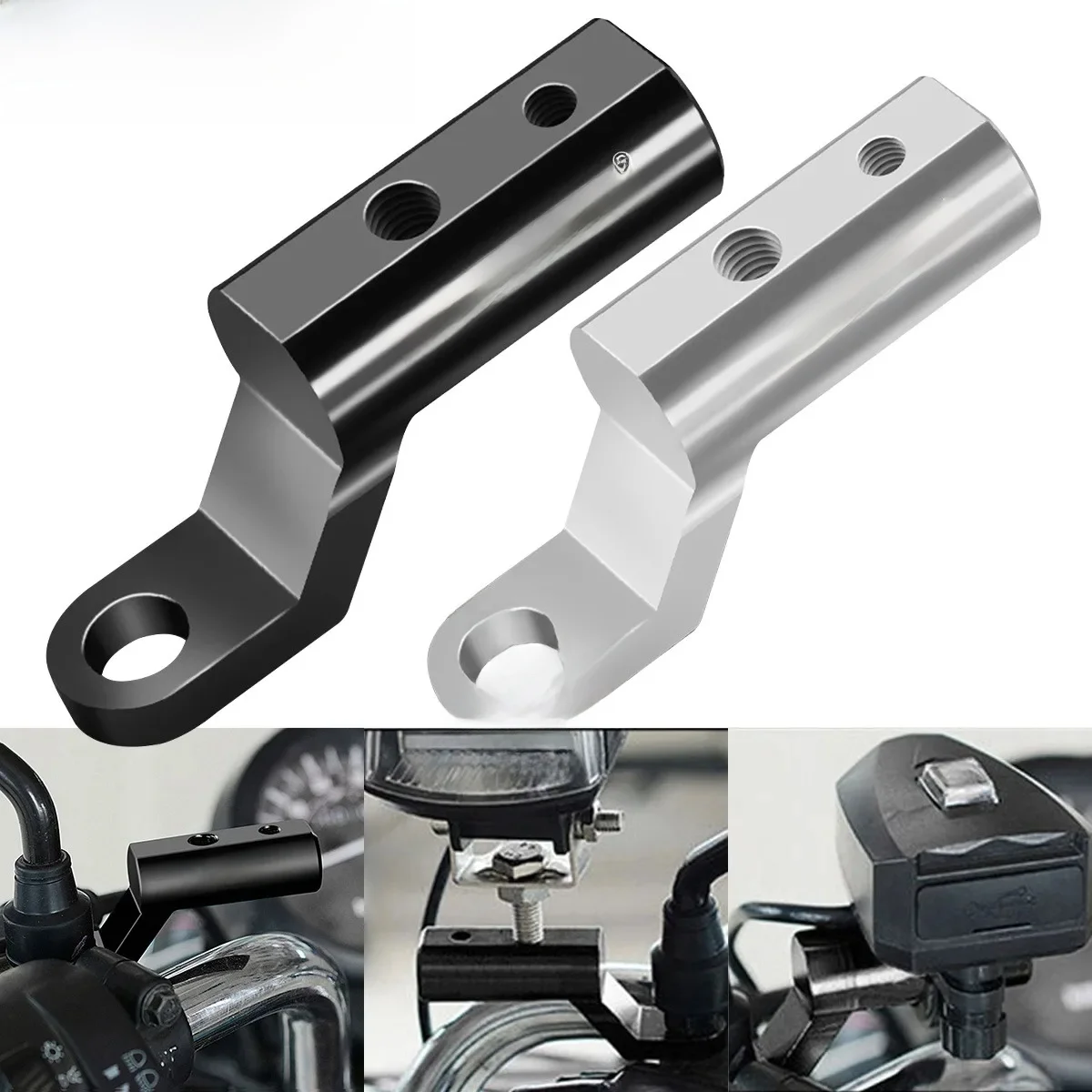 AliExpress NONE 1pcs Motorcycle Rearview Mirror Expander Bracket High Quality Universal Adapter Holder Extension Riser Motorbike Bike Accessorie