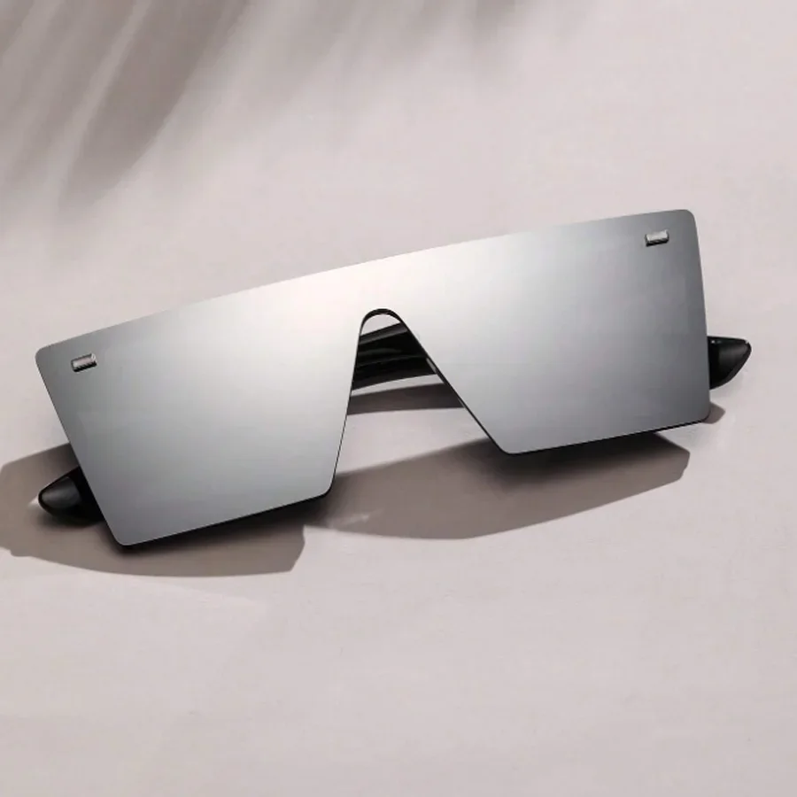 Lunettes de soleil carrées à monture surdimensionnée pour femmes, verres décoratifs de Style rétro de rue décontractés